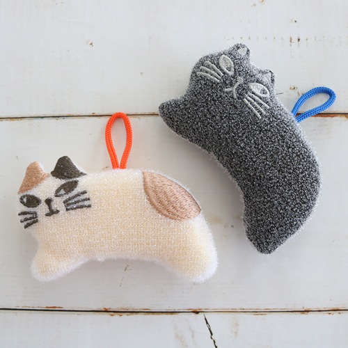 【2月末お届け】キラキラおそうじスポンジ　ミケ