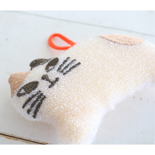 【2月末お届け】キラキラおそうじスポンジ　ミケ