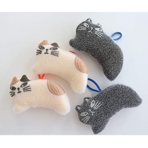 【2月末お届け】キラキラおそうじスポンジ　ミケ