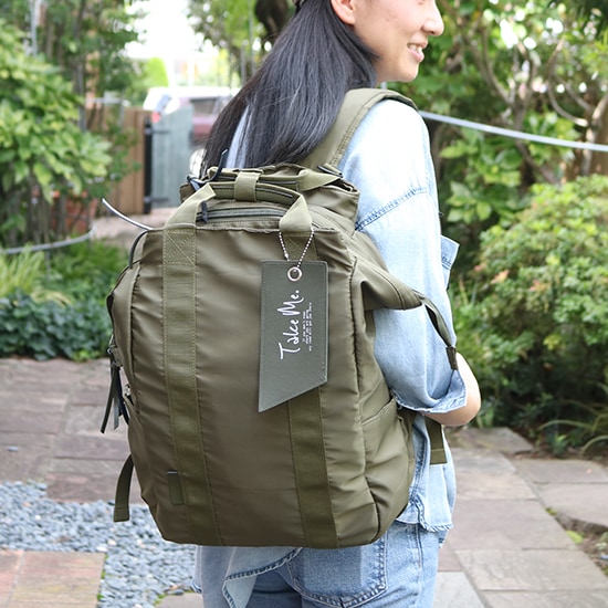 TakeMe(テイクミー)3レイヤーデイパック Cargo KH カーキ