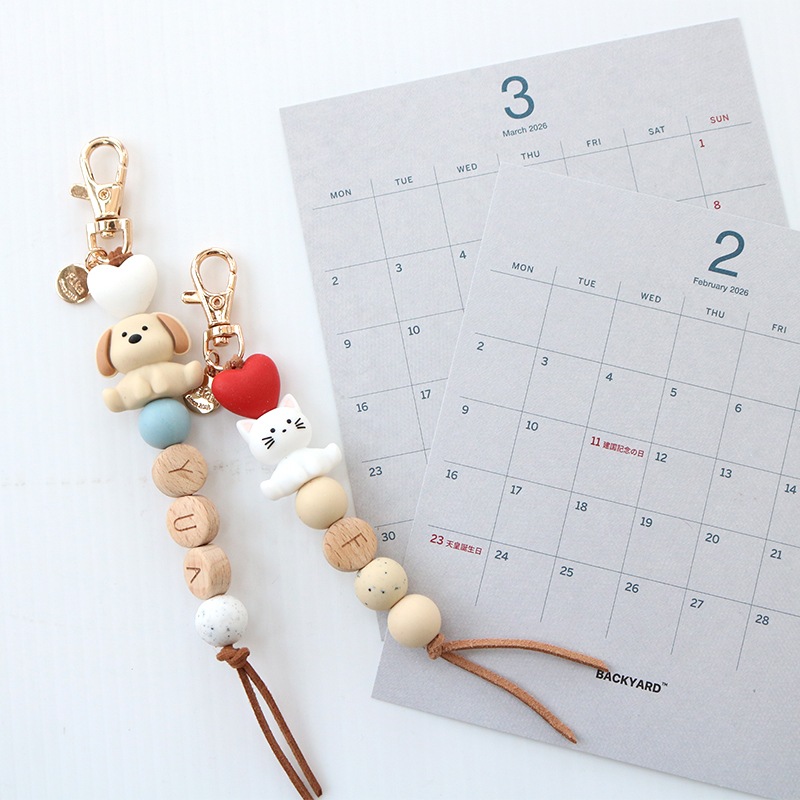 【2/20AM10時より販売再開】fikaおなまえキーホルダー いぬねこ