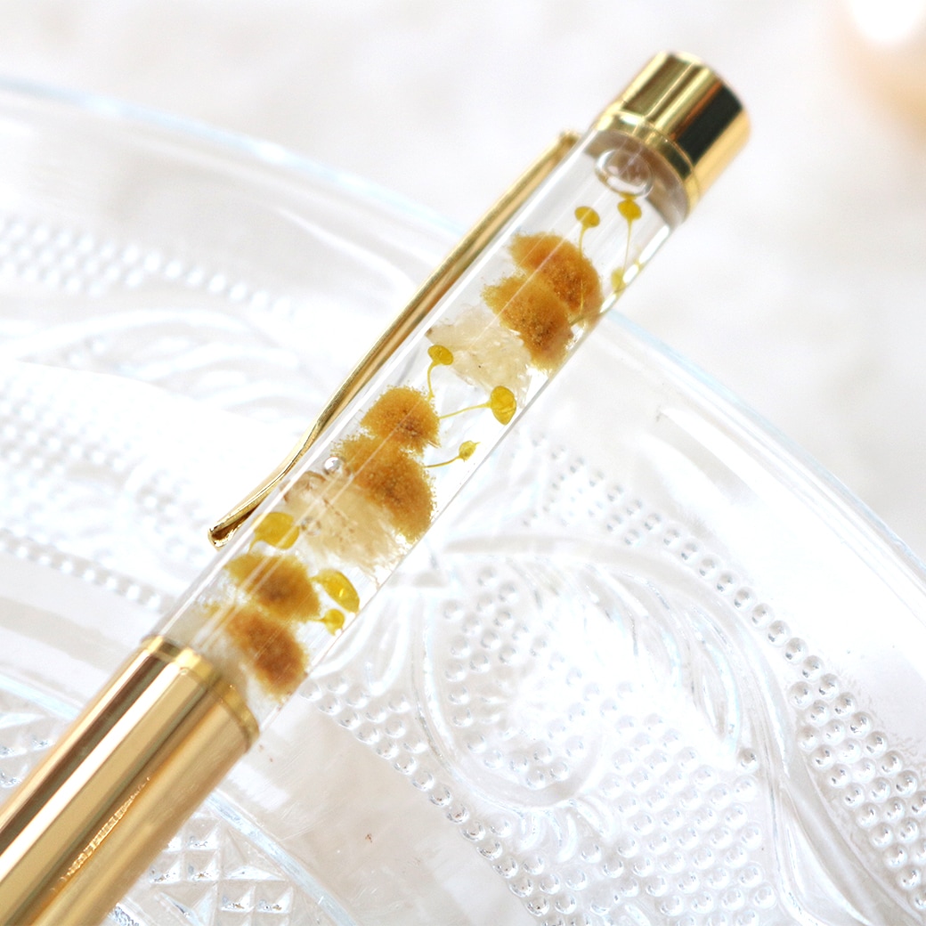 【名入れ】Thank youハガキ 花びら×ボールペン イエロー