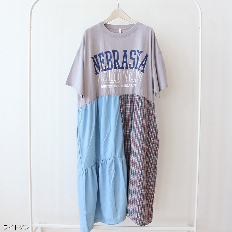 18SOE天竺ケミカル加工 切替ギャザーワンピース_t | ハンプティー