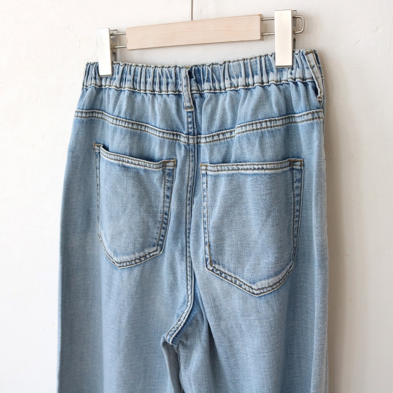 トリックジップ 涼やわリネンデニムのNEWカーブパンツ BL | ハンプ