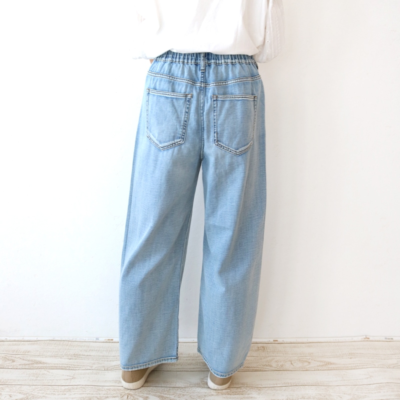 トリックジップ 涼やわリネンデニムのNEWカーブパンツ BL | ハンプ