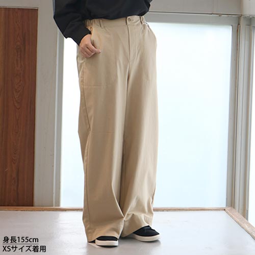 トリックジップ ロングワイドストレッチポンチ ベージュ