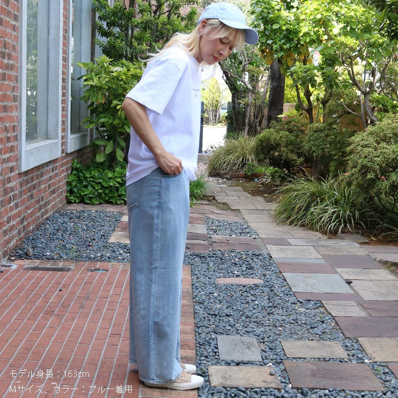 トリックジップ 涼やわリネンデニムのNEWカーブパンツ NV