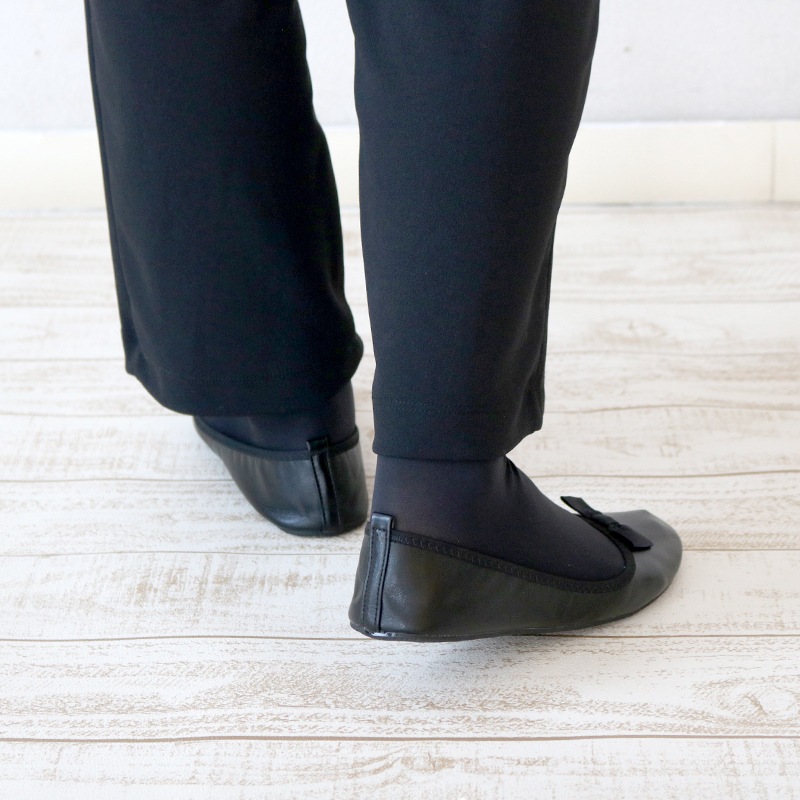 プリエ クラシック携帯スリッポン リボン BK