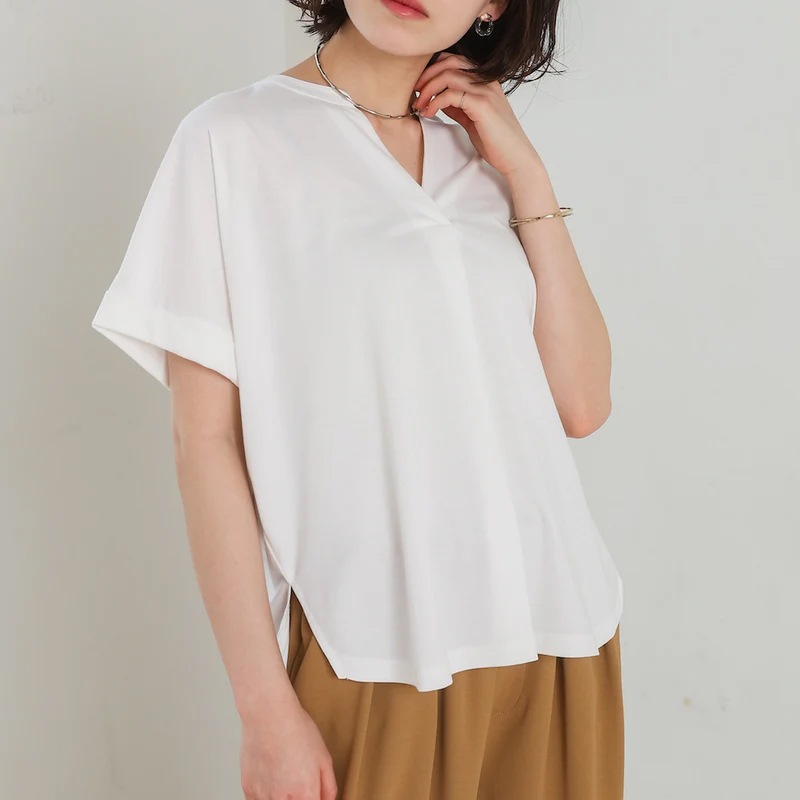 45rpm 美品 00s Umii908 スキッパープルシャツ 3 ホワイト 美品 umii908 45rpm ウミ908 フォーティーファイブアール