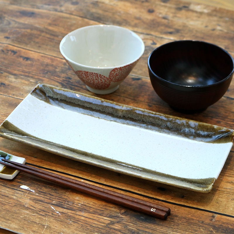 白唐津益子 長角さんま皿