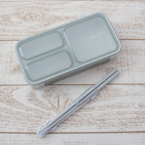 薄型弁当箱 抗菌フードマン400 ライトグレー