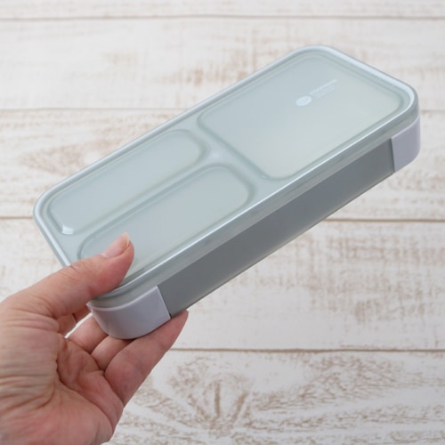 薄型弁当箱 抗菌フードマン400 ライトグレー