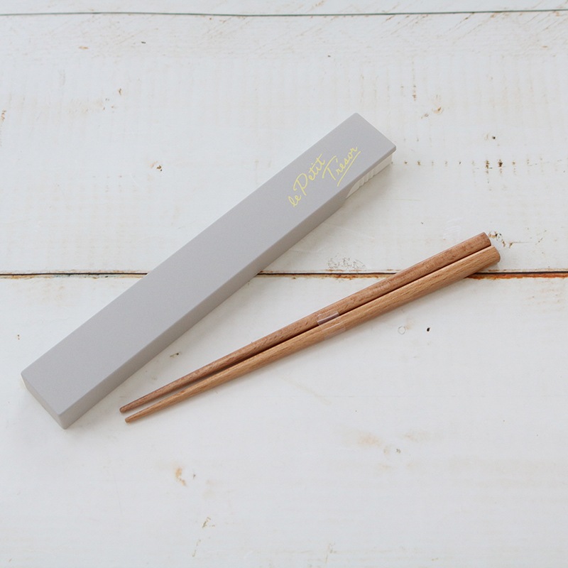 トレゾワ　抗菌箸＆ケース　グレー