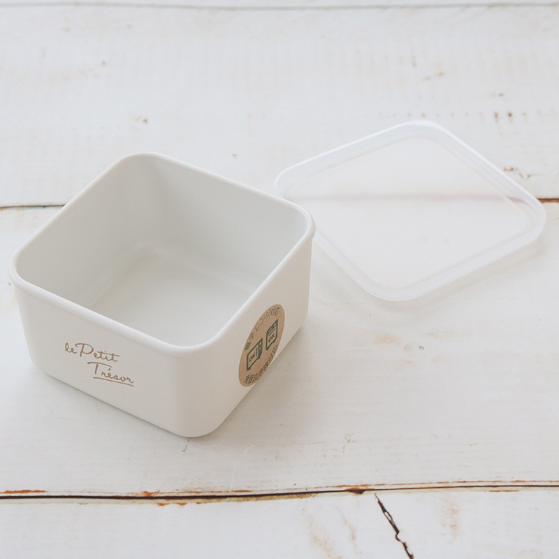 トレゾワ　フードコンテナスクエア　S　ホワイト