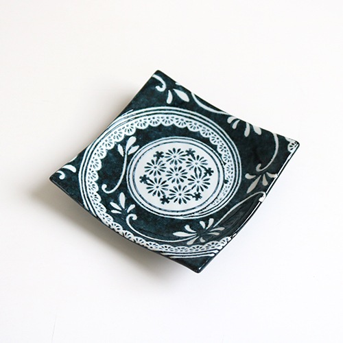 深海花三島45正角皿