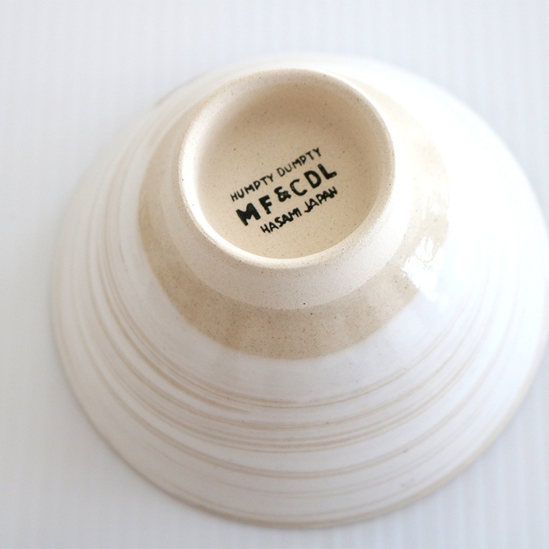 粉引色刷毛（横） 茶碗小