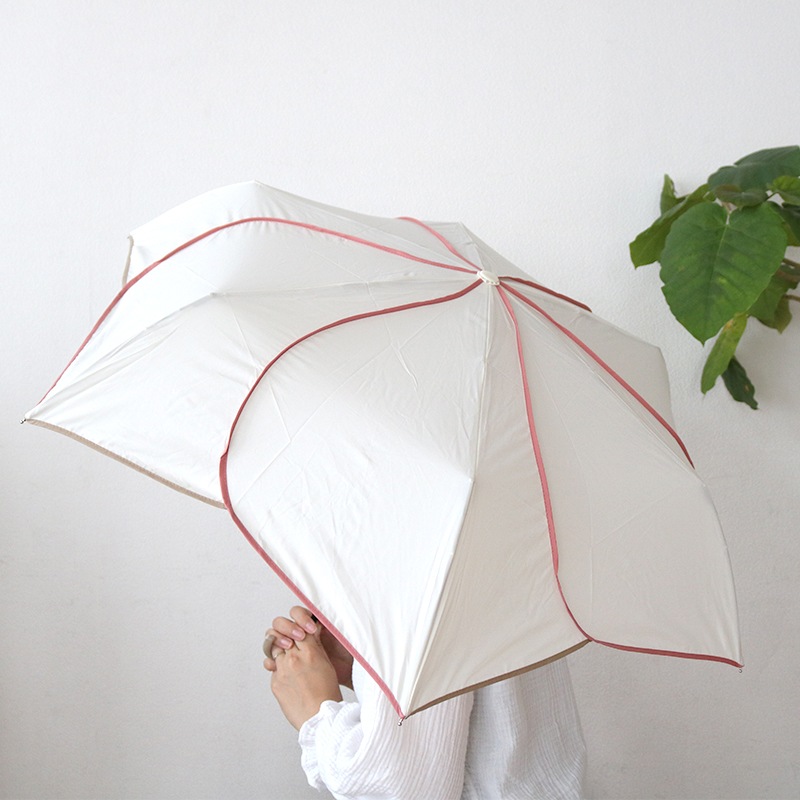 雨傘（折傘）バイカラーパイピング　ミニ　ＷＨ