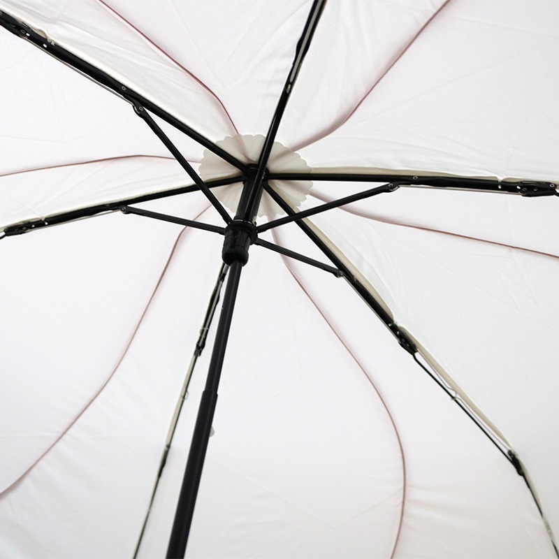 雨傘（折傘）バイカラーパイピング　ミニ　ＷＨ