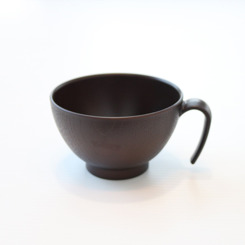 HDレンジ手付木目椀（S）Dブラウン