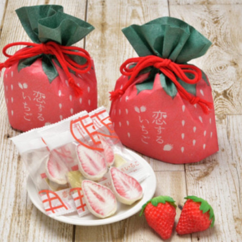 【2月末お届け】恋するいちご 巾着