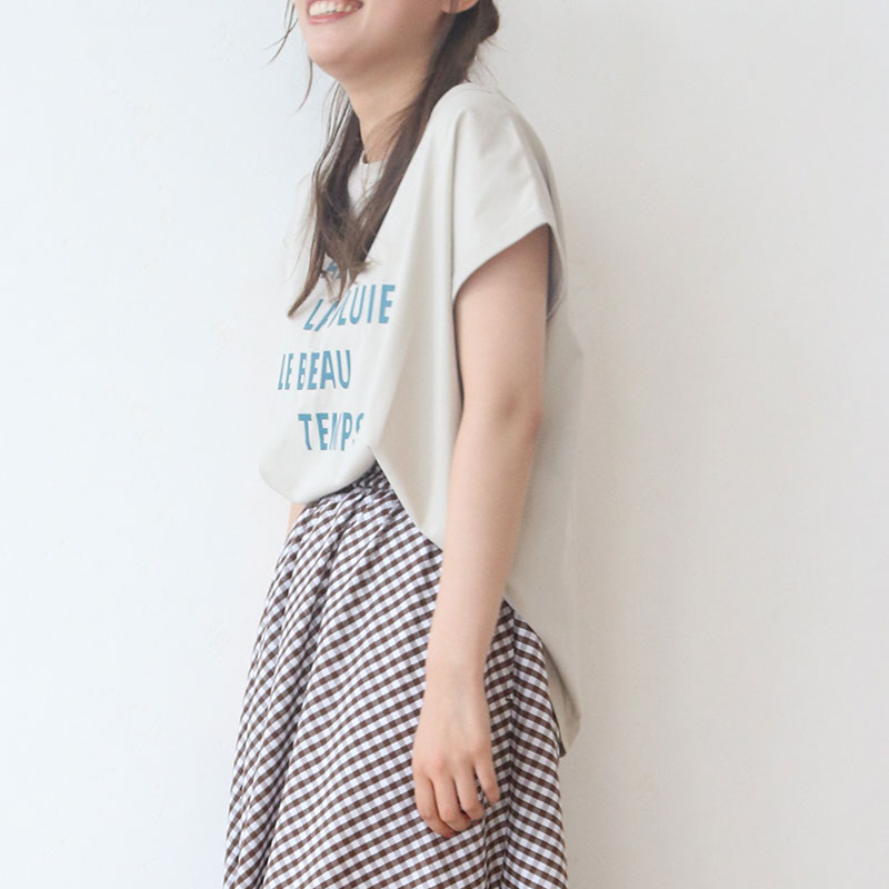 ロゴプリントフレンチTシャツ