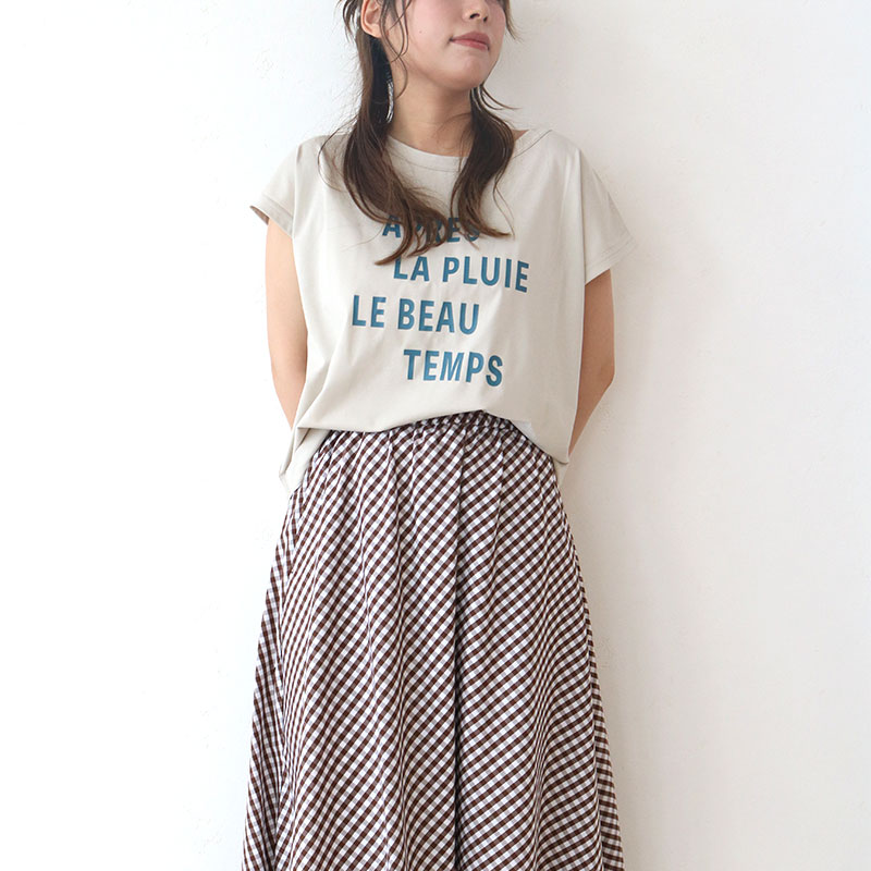 ロゴプリントフレンチTシャツ