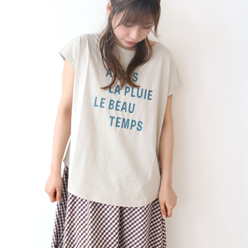 ロゴプリントフレンチTシャツ
