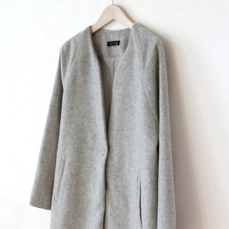 ライトシャギーウールロングコート○