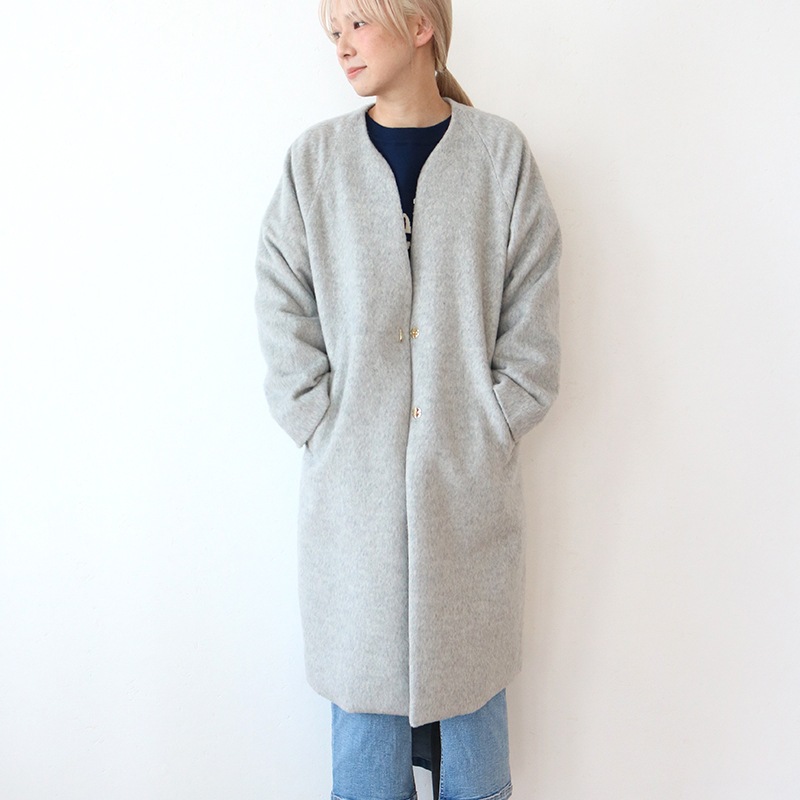 ライトシャギーウールロングコート○