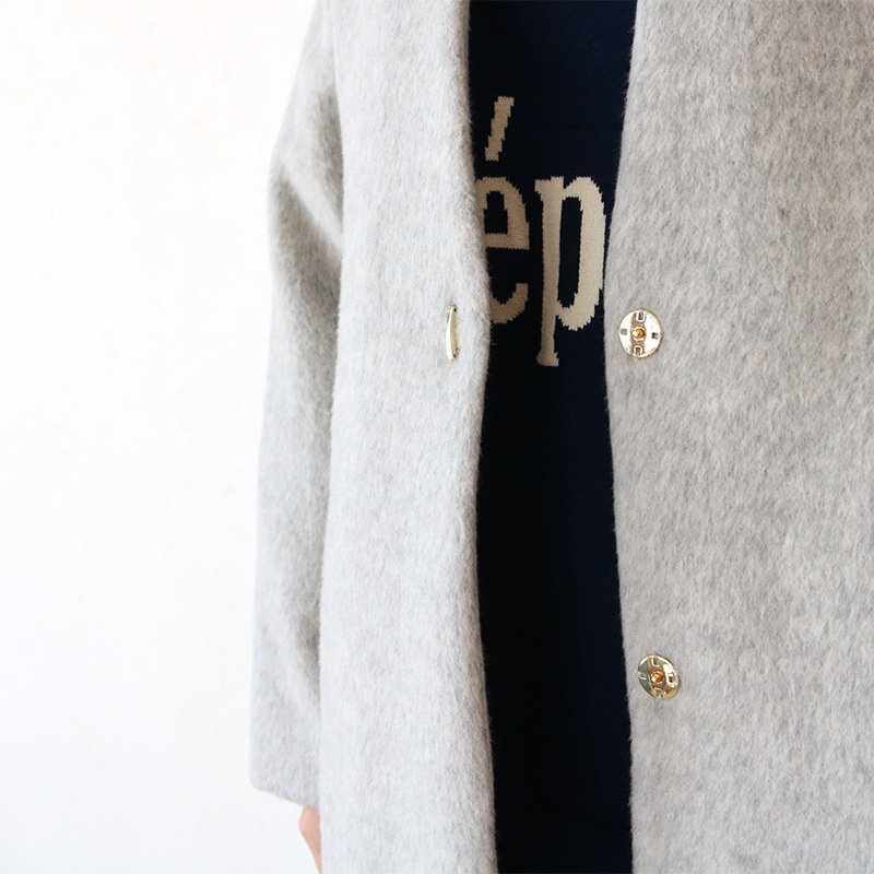 ライトシャギーウールロングコート○