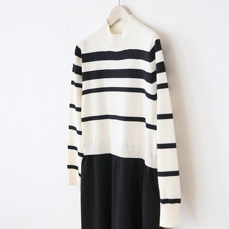 布帛ドッキングニットワンピース