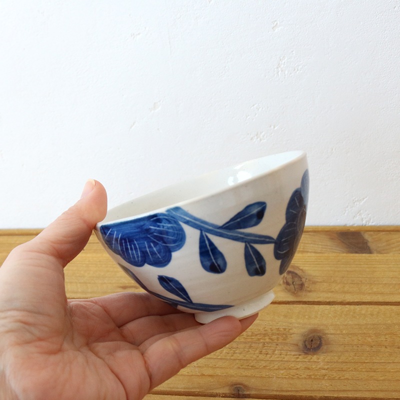 ブルーム 丸茶碗 青