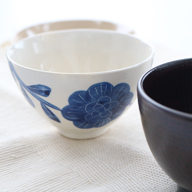 ブルーム 丸茶碗 青