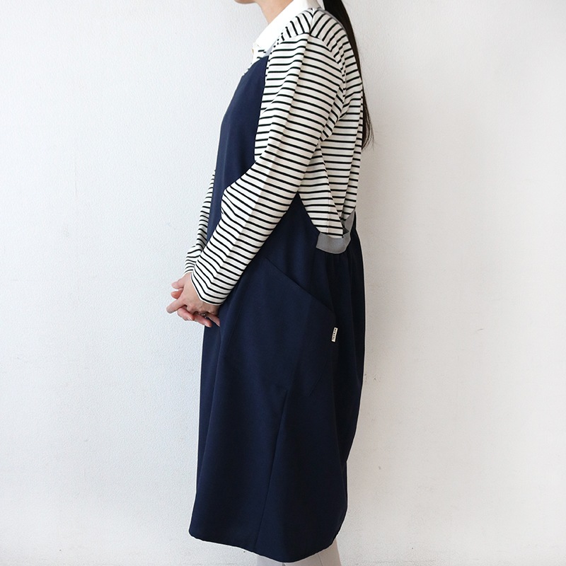 HDイージーケアギャザーバッククロスエプロン NV-GY