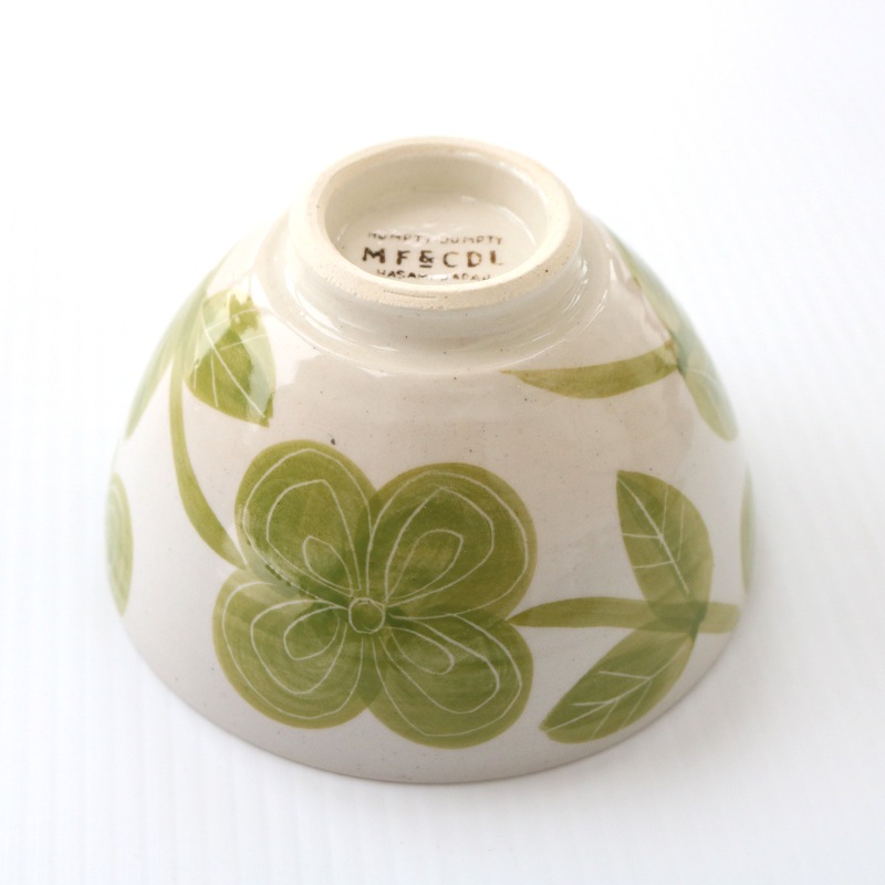 クローバー 丸茶碗 緑