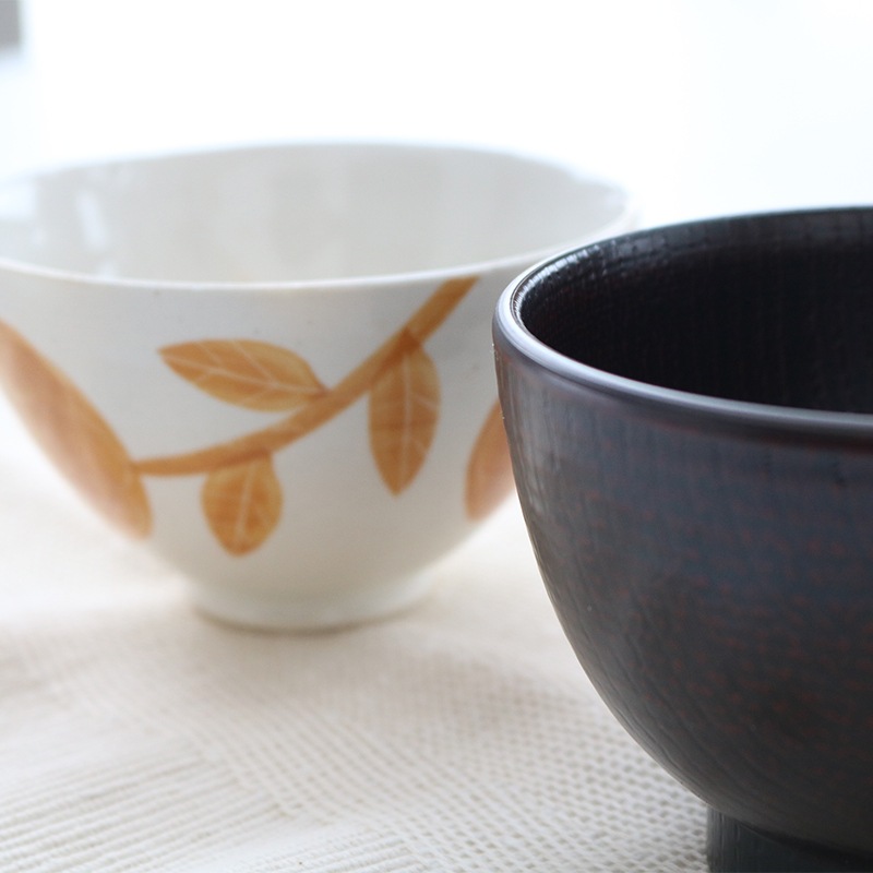 アスター 丸茶碗 黄