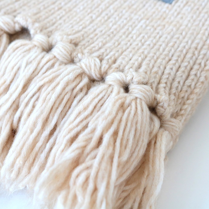 フリンジストライプマフラー