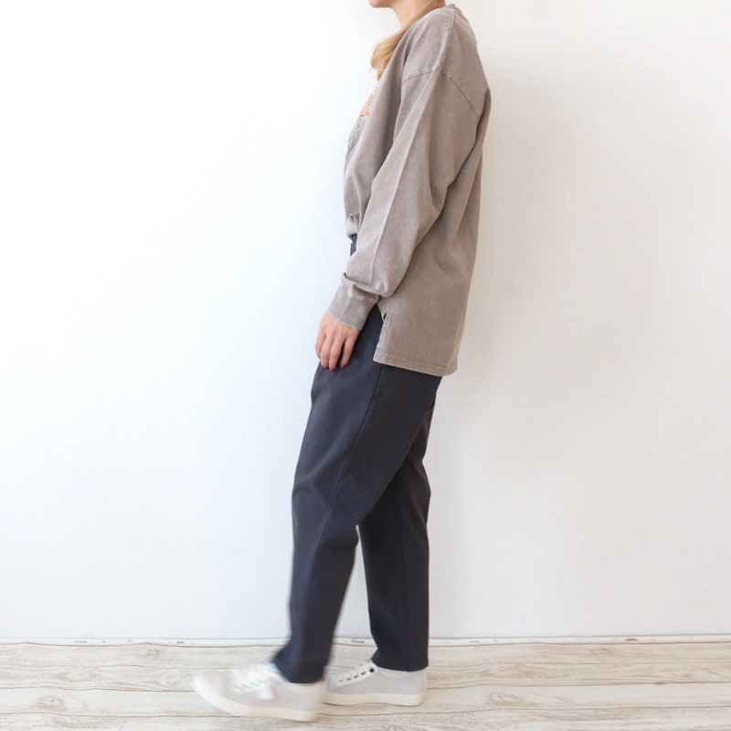 【3/15まで1000円引】トリックジップ きれいめポンチのタックテーパードパンツ CGY