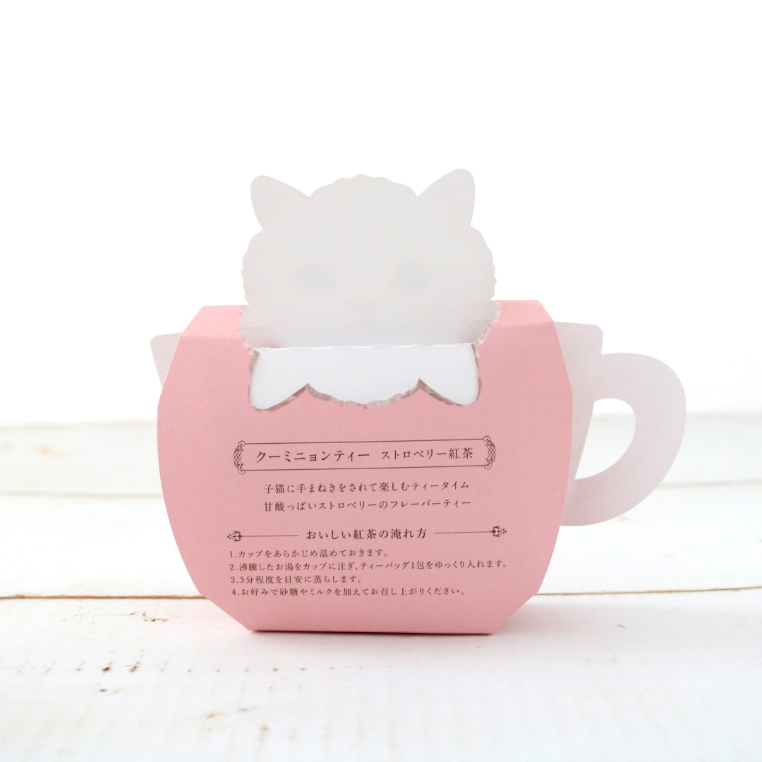 ネコと楽しむ♪ハンカチマグのティータイムギフト ストロベリー