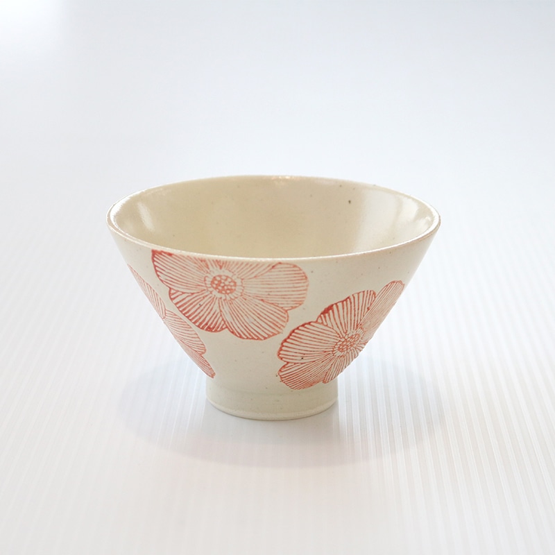 志野フラワー 茶碗 赤 | ハンプティーダンプティー公式通販