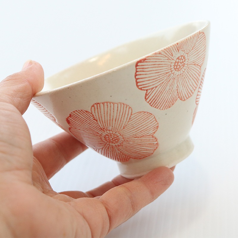 志野フラワー 茶碗 赤 | ハンプティーダンプティー公式通販