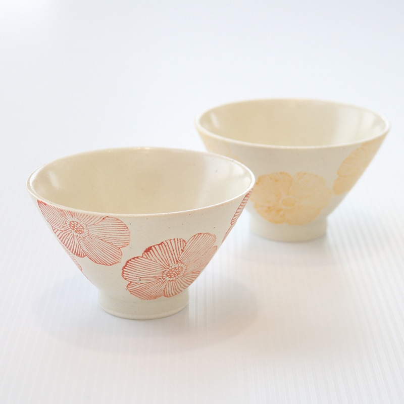 茶碗 志野フラワー 茶碗 赤 | ハンプティーダンプティー公式通販