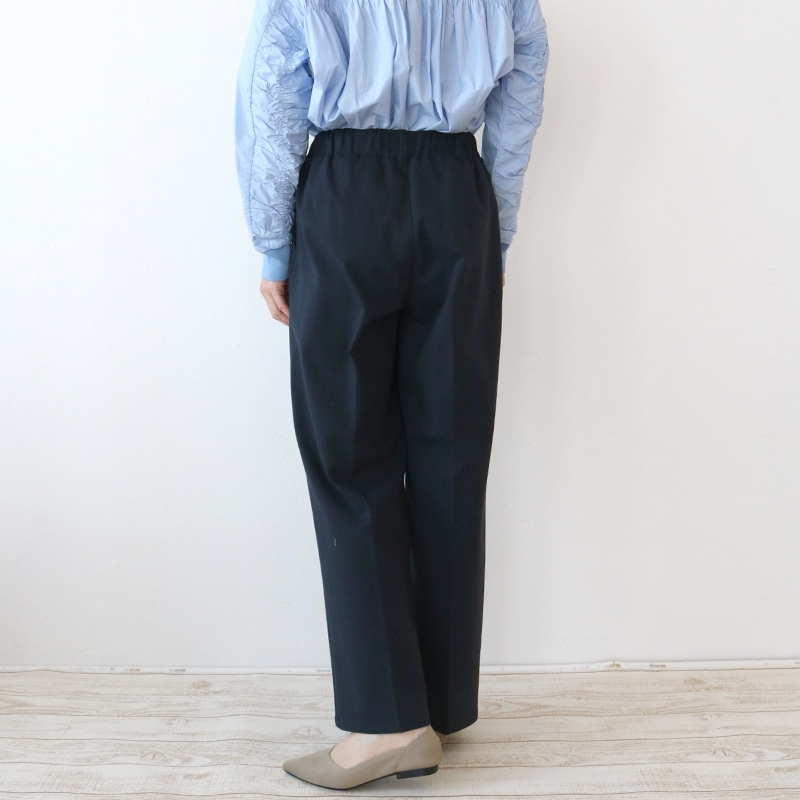 【3/15まで1000円引】トリックジップ きれいめポンチのタックストレートパンツ NV
