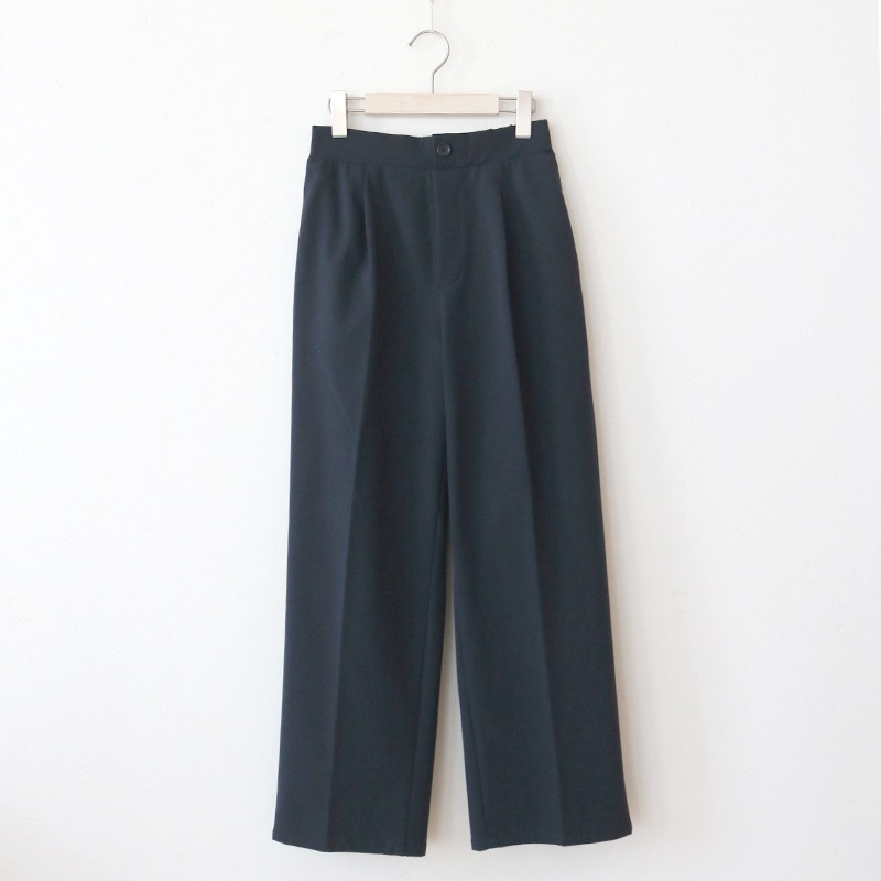 【3/15まで1000円引】トリックジップ きれいめポンチのタックストレートパンツ NV