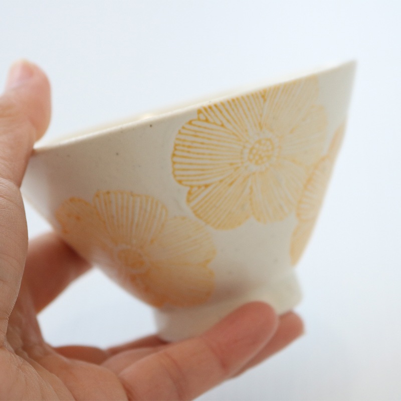 茶碗 福森阿也（造）藪甘子絵 茶碗 共箱 共布 藪柑子 茶道具 京焼