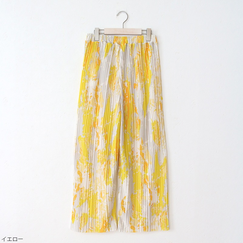 美品 24ss homme plisse アートペイント柄 プリーツパンツ HOMME PLISSE ISSEY MIYAKE（オムプリッセイッセイミヤケ）中古