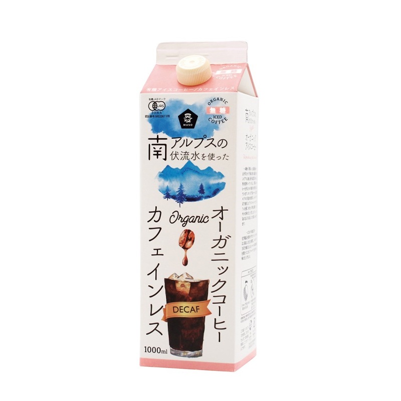 ムソー オーガニックアイスコーヒー カフェインレス 無糖1000ml
