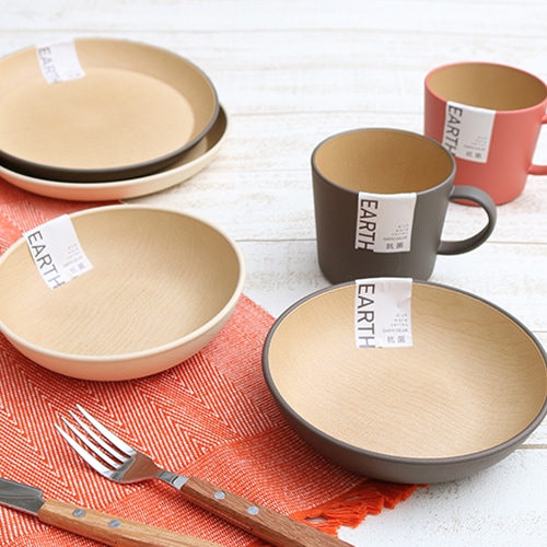 HD earth color 抗菌ラウンドプレートL DB