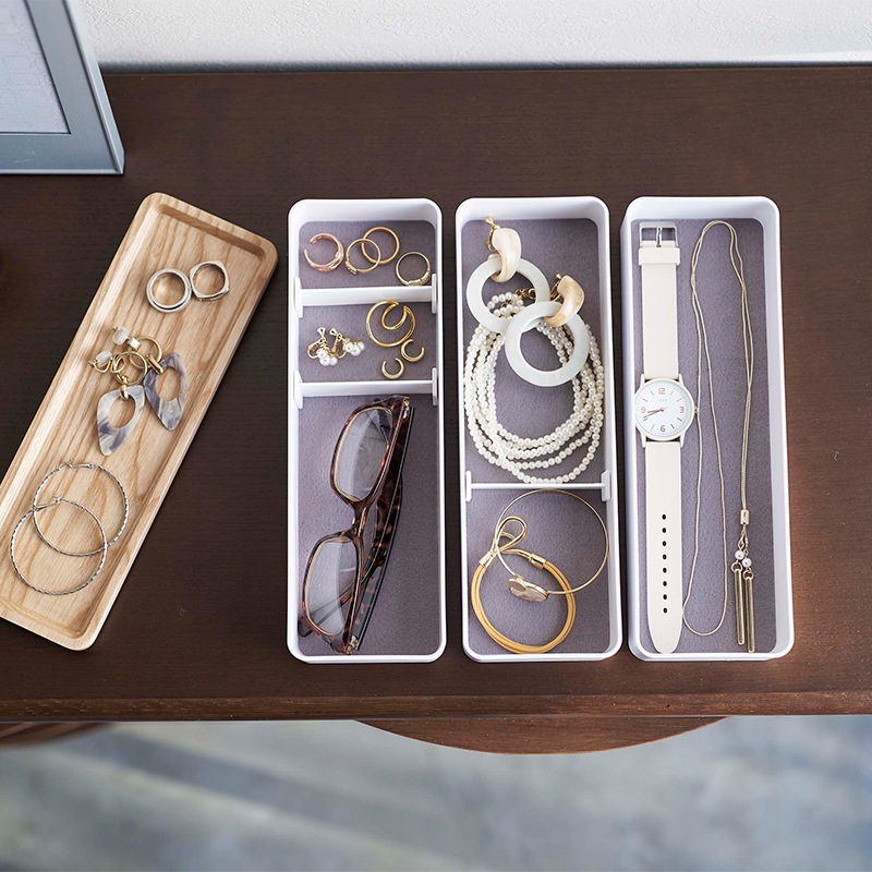 ｔｏｗｅｒ（タワー） トレー付きスリムアクセサリーケース ３段 リン　ナチュラル