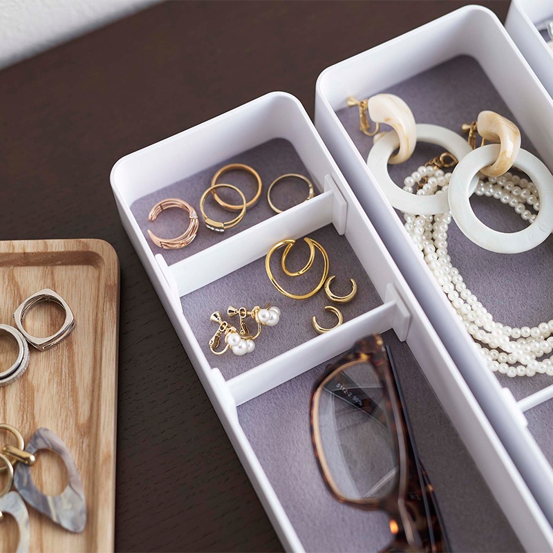 ｔｏｗｅｒ（タワー） トレー付きスリムアクセサリーケース ３段 リン　ナチュラル